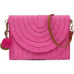 Womens Straw Beach Bag Clutch Purse Crossbody Purses